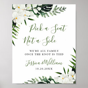 Poster Elégante cérémonie de Mariage de Boho Orchidée Bla