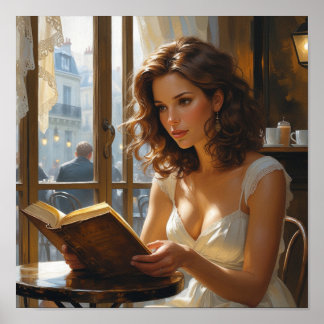 Poster Élégante femme style Vintage Imprimer