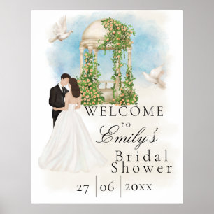 Poster Élégante Fête de Mariage Mariée & Marié Gazebo