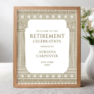 Poster Élégante fête de retraite signe de bienvenue avec 