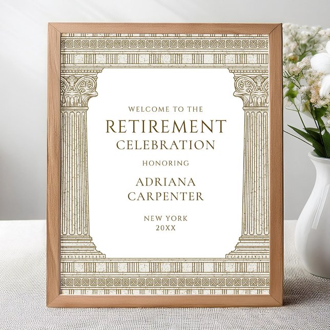 Poster Élégante fête de retraite signe de bienvenue avec  (Créateur téléchargé)