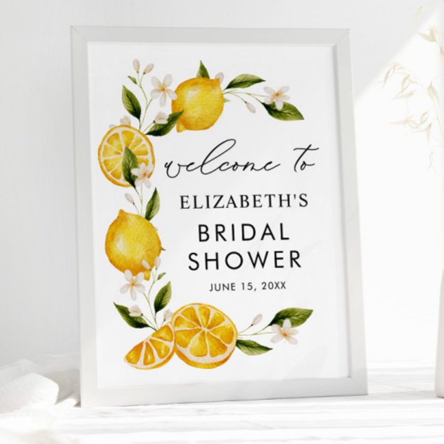 Poster Elégante Fête des mariées de citron Fleurs (Créateur téléchargé)