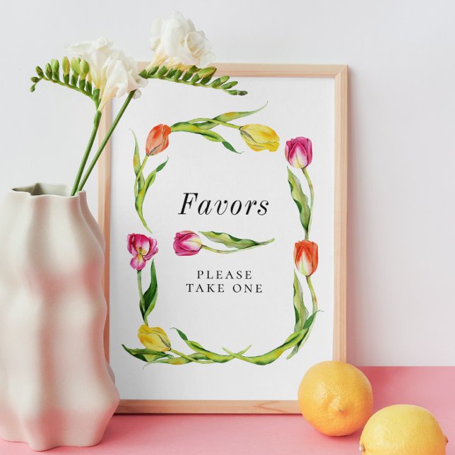 Poster Élégante Fête des mariées Tulipe de Printemps Favo (Créateur téléchargé)