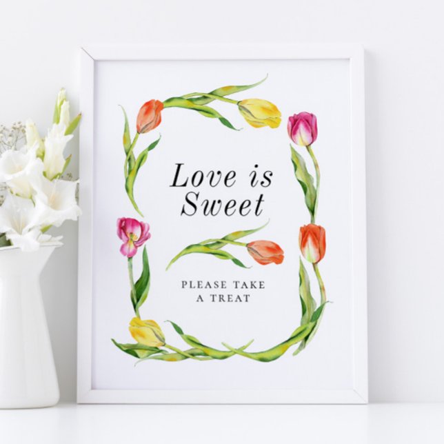 Poster Élégante Fête des mariées Tulipe de Printemps Favo (Créateur téléchargé)
