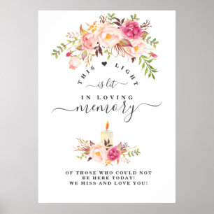 Poster Élégante Fleurs Roses Rouges Dans Symbole Mémoire 