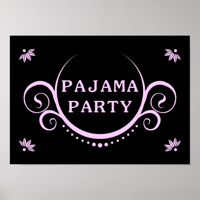 Poster élégante invitation à la fête du pyjama (Devant)