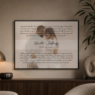 Poster Élégante œuvre d'art de vœux de mariage Photo de