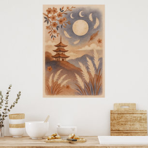 Poster Élégante œuvre d'art japonaise murale – Traditionn