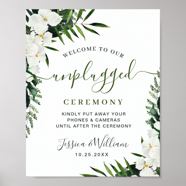 Poster Elégante Orchidées Blanches Cérémonie de Mariage d (Devant)