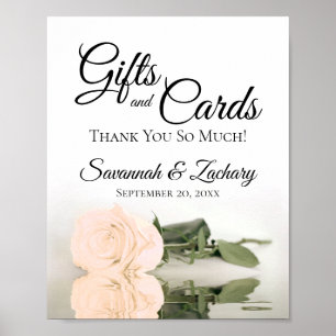 Poster Élégante Pêche pâle Rose Cadeaux et Cartes Mariage