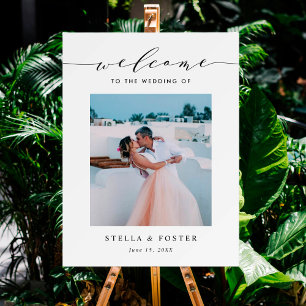 Poster Élégante Photo de Bienvenue de Mariage avec Callig