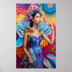 Poster Élégante princesse avec ailes