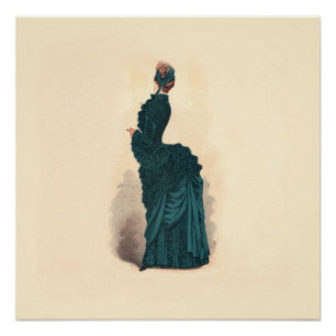 Poster Élégante robe victorienne bleue