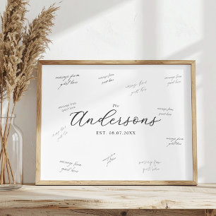 Poster Élégante signature de l'invité de mariage moderne