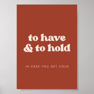 Poster Élégante Terracotta à avoir et à tenir Blanche