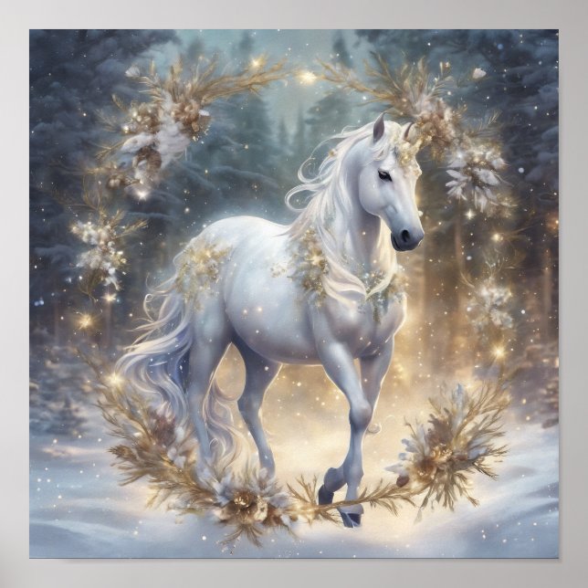 Poster Élégante Unicorne Scène 3 s (Devant)