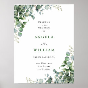 Poster Elégante verdure Eucalyptus Feuille Mariage