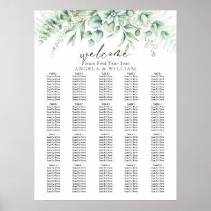 Poster Elégante verdure Eucalyptus Feuille Mariage