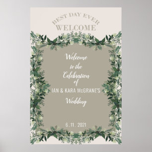 Poster Élégante verdure Mariage rustique