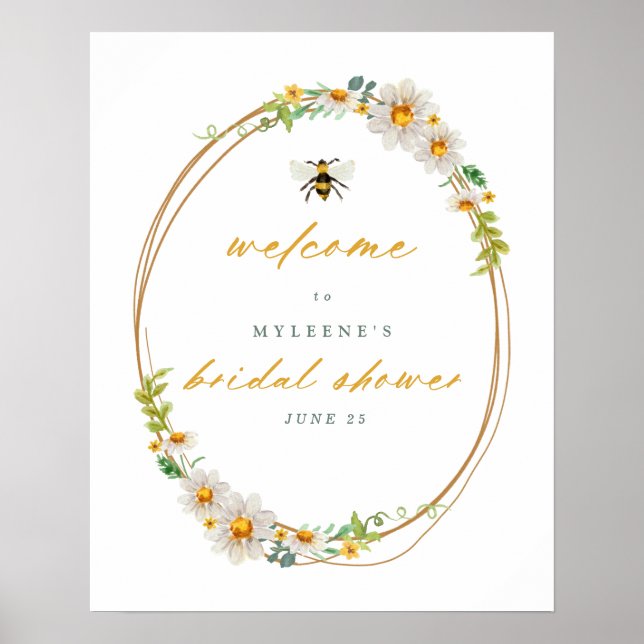 Poster Elégantes marguerites et Fête des mariées des abei (Devant)