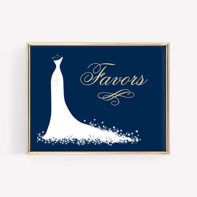 Poster Élégants cadeaux de mariage en or Robe douche de m (Créateur téléchargé)