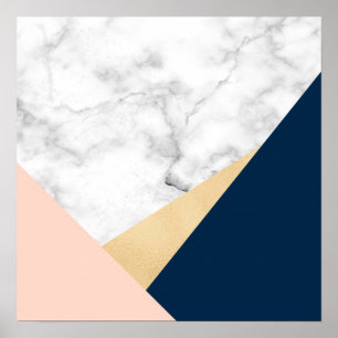 Poster Eléged marble gold peach