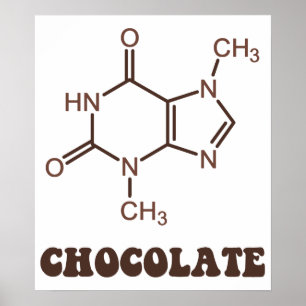 Poster Élément Chocolat Scientifique Théobromine Molécule