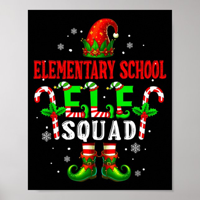 Poster Elementary School Elf Squad Xmas Elf Hat Scute Ss  (Devant)