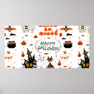 Poster Eléments de design Halloween. Cliparts d'Halloween