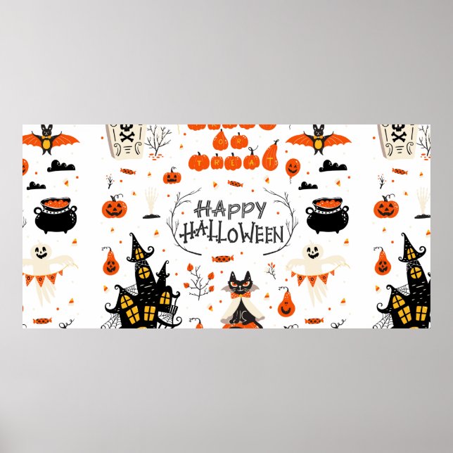 Poster Eléments de design Halloween. Cliparts d'Halloween (Devant)