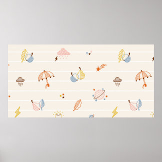 Poster Éléments de saison automne Motif sans soucis. Colo