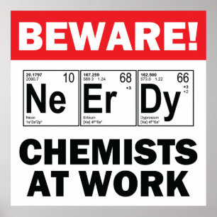 Poster Éléments nerd-chimiste au panneau de travail