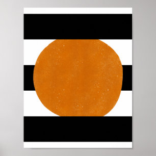 Poster Éléments noirs et jaunes abstraits Formes orange P