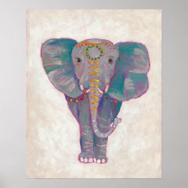 Poster Eléphant asiatique zen (Devant)