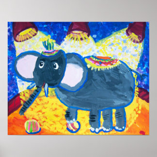 Poster Eléphant au cirque
