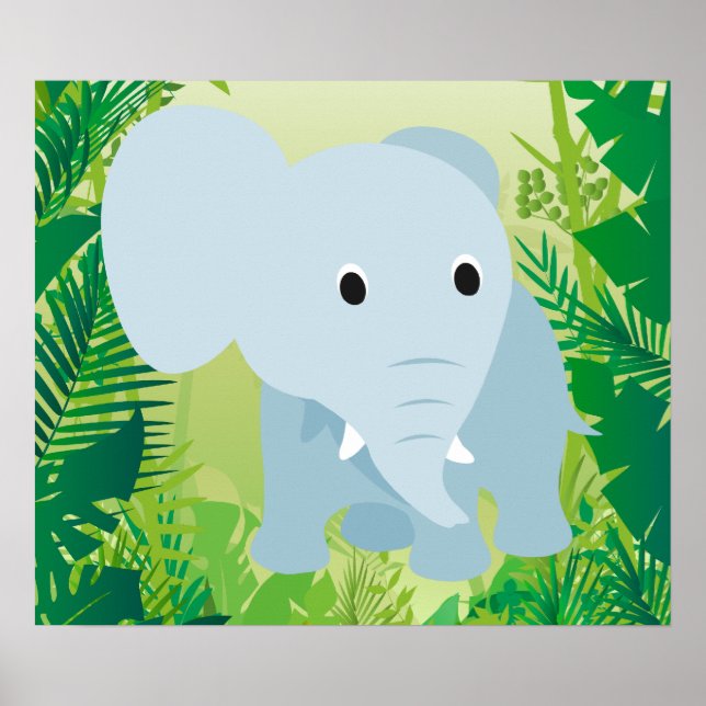 Poster Eléphant Bébé mignon (Devant)