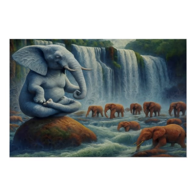 Poster Éléphant Bleu  (Devant)