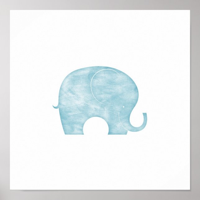 Poster Eléphant bleu (Devant)