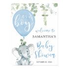 Eléphant bleu ballon garçon baby shower signe de b