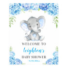 Elephant Blue Boy Baby shower Sprinkl Bienvenue