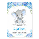 Elephant Blue Boy Baby shower Sprinkl Bienvenue