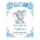 Elephant Blue Boy Baby shower Sprinkl Bienvenue