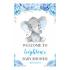 Elephant Blue Boy Baby shower Sprinkl Bienvenue