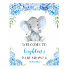 Elephant Blue Boy Baby shower Sprinkl Bienvenue