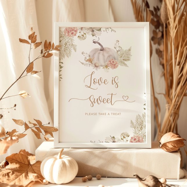 Poster Éléphant boho automne L'amour est doux, prenez une (Créateur téléchargé)