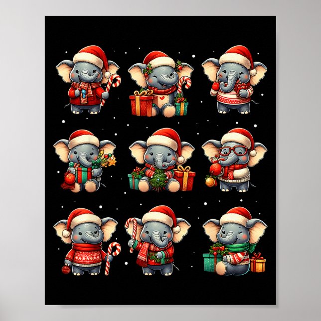 Poster Elephant Christmas Funny Elephant Lover Pajama Men (Devant)