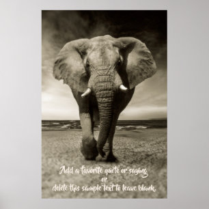 Poster Éléphant   Citation facultative, dire, texte