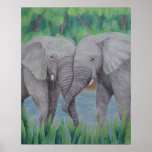 Poster Elephant Couple