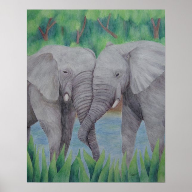 Poster Elephant Couple (Devant)