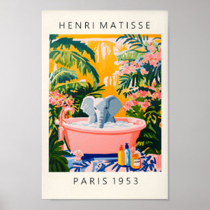 Poster Elephant Dans La Baignoire Drôle Poster, Salle De